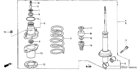 2004 civic EX 4 DOOR 5MT REAR SHOCK ABSORBER diagram 2004 civic EX 4 DOOR 5MT REAR SHOCK ABSORBER diagram