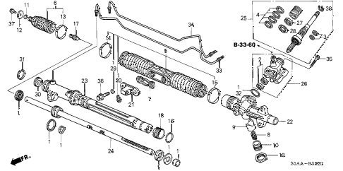 2004 civic DX(SIDE SRS) 4 DOOR 4AT P.S. GEAR BOX COMPONENTS diagram 2004 civic DX(SIDE SRS) 4 DOOR 4AT P.S. GEAR BOX COMPONENTS diagram