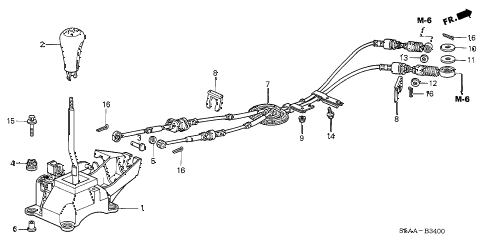 2004 civic DX-VP(VP SIDE SRS) 4 DOOR 5MT SHIFT LEVER diagram 2004 civic DX-VP(VP SIDE SRS) 4 DOOR 5MT SHIFT LEVER diagram