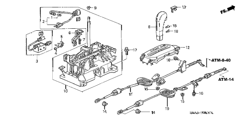 2004 civic GX(ABS SIDE SRS) 4 DOOR CVT SELECT LEVER (2) diagram 2004 civic GX(ABS SIDE SRS) 4 DOOR CVT SELECT LEVER (2) diagram