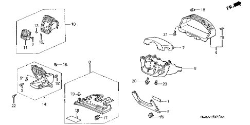 2004 civic DX(SIDE SRS) 4 DOOR 4AT INSTRUMENT PANEL GARNISH (DRIVER SIDE) diagram 2004 civic DX(SIDE SRS) 4 DOOR 4AT INSTRUMENT PANEL GARNISH (DRIVER SIDE) diagram