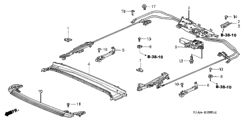 2004 civic EX(SIDE SRS) 4 DOOR 4AT ROOF SLIDE COMPONENTS diagram 2004 civic EX(SIDE SRS) 4 DOOR 4AT ROOF SLIDE COMPONENTS diagram
