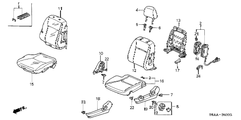 2004 civic EX(SIDE SRS) 4 DOOR 5MT FRONT SEAT (L.) diagram 2004 civic EX(SIDE SRS) 4 DOOR 5MT FRONT SEAT (L.) diagram