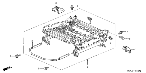 2004 civic DX(SIDE SRS) 4 DOOR 4AT FRONT SEAT COMPONENTS (L.) diagram 2004 civic DX(SIDE SRS) 4 DOOR 4AT FRONT SEAT COMPONENTS (L.) diagram