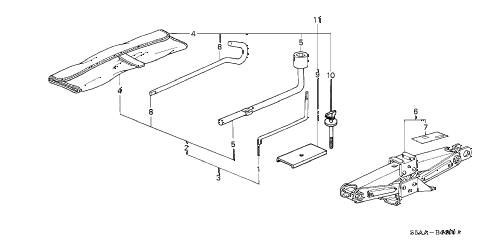2004 civic DX 4 DOOR 4AT TOOLS - JACK diagram 2004 civic DX 4 DOOR 4AT TOOLS - JACK diagram