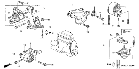 2004 civic EX(SIDE SRS) 4 DOOR 5MT ENGINE MOUNTS (MT) diagram 2004 civic EX(SIDE SRS) 4 DOOR 5MT ENGINE MOUNTS (MT) diagram
