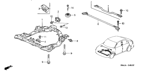 2004 civic EX(SIDE SRS) 4 DOOR 4AT FRONT SUB FRAME diagram 2004 civic EX(SIDE SRS) 4 DOOR 4AT FRONT SUB FRAME diagram