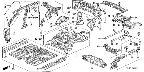 2004 civic GX(ABS SIDE SRS) 4 DOOR CVT INNER PANEL - FLOOR PANELS (2) diagram 2004 civic GX(ABS SIDE SRS) 4 DOOR CVT INNER PANEL - FLOOR PANELS (2) diagram
