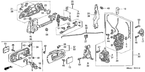 2004 civic EX(SIDE SRS) 4 DOOR 5MT FRONT DOOR LOCKS - OUTER HANDLE diagram 2004 civic EX(SIDE SRS) 4 DOOR 5MT FRONT DOOR LOCKS - OUTER HANDLE diagram