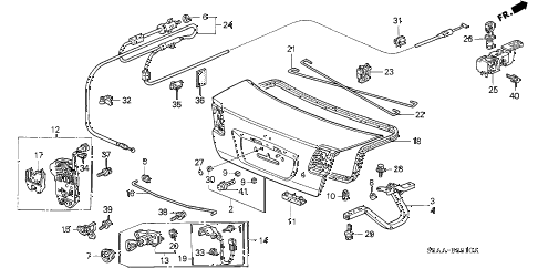 2004 civic DX(SIDE SRS) 4 DOOR 4AT TRUNK LID diagram 2004 civic DX(SIDE SRS) 4 DOOR 4AT TRUNK LID diagram