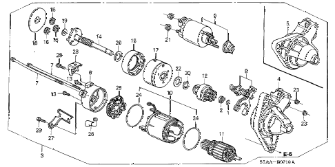 2004 civic DX-VP(VP SIDE SRS) 4 DOOR 5MT STARTER MOTOR (DENSO) diagram 2004 civic DX-VP(VP SIDE SRS) 4 DOOR 5MT STARTER MOTOR (DENSO) diagram