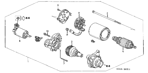 2004 civic DX(SIDE SRS) 4 DOOR 4AT STARTER MOTOR (MITSUBA) diagram 2004 civic DX(SIDE SRS) 4 DOOR 4AT STARTER MOTOR (MITSUBA) diagram
