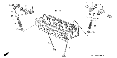 2004 civic DX(SIDE SRS) 4 DOOR 4AT VALVE - ROCKER ARM (SOHC) diagram 2004 civic DX(SIDE SRS) 4 DOOR 4AT VALVE - ROCKER ARM (SOHC) diagram
