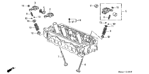 2004 civic EX 4 DOOR 5MT VALVE - ROCKER ARM (VTEC) diagram 2004 civic EX 4 DOOR 5MT VALVE - ROCKER ARM (VTEC) diagram