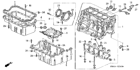 2004 civic DX 4 DOOR 4AT CYLINDER BLOCK - OIL PAN diagram 2004 civic DX 4 DOOR 4AT CYLINDER BLOCK - OIL PAN diagram