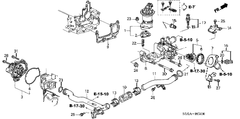 2004 civic DX(SIDE SRS) 4 DOOR 4AT WATER PUMP - SENSOR (1) diagram 2004 civic DX(SIDE SRS) 4 DOOR 4AT WATER PUMP - SENSOR (1) diagram