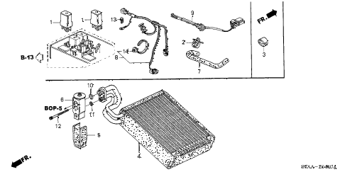 2004 civic DX(SIDE SRS) 4 DOOR 4AT A/C COOLING UNIT diagram 2004 civic DX(SIDE SRS) 4 DOOR 4AT A/C COOLING UNIT diagram