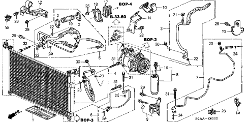 2004 civic DX(SIDE SRS) 4 DOOR 4AT A/C HOSES - PIPES diagram 2004 civic DX(SIDE SRS) 4 DOOR 4AT A/C HOSES - PIPES diagram