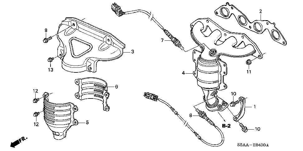 2004 Honda civic exhaust diagram