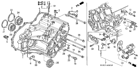2005 civic EX(SPECIAL EDITIO 4 DOOR 4AT AT TRANSMISSION CASE diagram 2005 civic EX(SPECIAL EDITIO 4 DOOR 4AT AT TRANSMISSION CASE diagram
