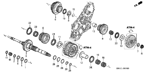 2005 civic LX-CAR(CAR SHARE) 4 DOOR 4AT AT MAINSHAFT diagram 2005 civic LX-CAR(CAR SHARE) 4 DOOR 4AT AT MAINSHAFT diagram