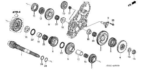 2005 civic EX(SIDE SRS) 4 DOOR 4AT AT COUNTERSHAFT diagram 2005 civic EX(SIDE SRS) 4 DOOR 4AT AT COUNTERSHAFT diagram