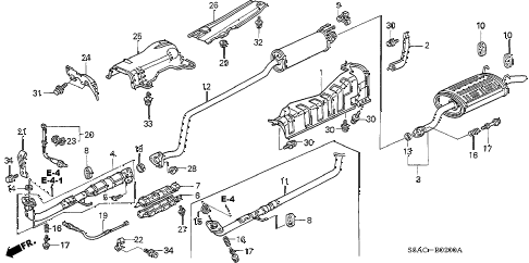 2005 civic EX(SIDE SRS) 4 DOOR 4AT EXHAUST PIPE - MUFFLER diagram 2005 civic EX(SIDE SRS) 4 DOOR 4AT EXHAUST PIPE - MUFFLER diagram