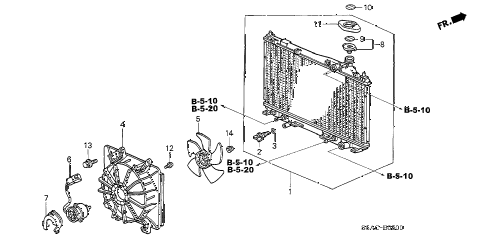 2005 civic LX(SIDE SRS) 4 DOOR 5MT RADIATOR (DENSO) diagram 2005 civic LX(SIDE SRS) 4 DOOR 5MT RADIATOR (DENSO) diagram