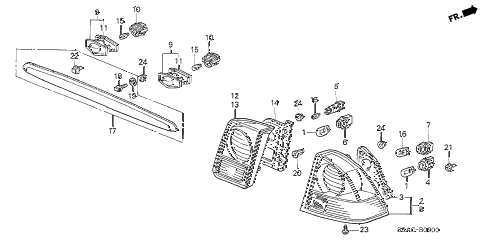 2005 civic LX(SPECIAL EDITIO 4 DOOR 4AT TAILLIGHT - LICENSE LIGHT diagram 2005 civic LX(SPECIAL EDITIO 4 DOOR 4AT TAILLIGHT - LICENSE LIGHT diagram