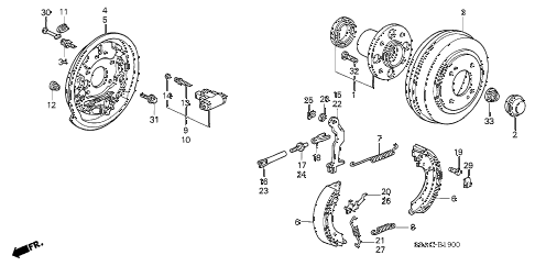 2005 civic LX(SIDE SRS) 4 DOOR 5MT REAR BRAKE (1) diagram 2005 civic LX(SIDE SRS) 4 DOOR 5MT REAR BRAKE (1) diagram