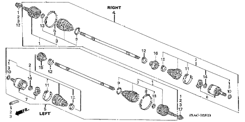 2005 civic DX(AIR CONDITIONE 4 DOOR 5MT DRIVESHAFT diagram 2005 civic DX(AIR CONDITIONE 4 DOOR 5MT DRIVESHAFT diagram