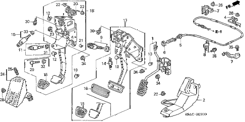 2005 civic LX(SIDE SRS) 4 DOOR 5MT PEDAL diagram 2005 civic LX(SIDE SRS) 4 DOOR 5MT PEDAL diagram