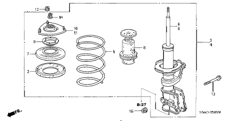 2005 civic LX(SPECIAL EDITIO 4 DOOR 4AT FRONT SHOCK ABSORBER diagram 2005 civic LX(SPECIAL EDITIO 4 DOOR 4AT FRONT SHOCK ABSORBER diagram