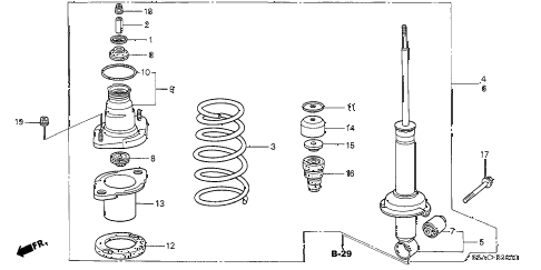 2005 civic DX(AIR CONDITIONE 4 DOOR 4AT REAR SHOCK ABSORBER diagram 2005 civic DX(AIR CONDITIONE 4 DOOR 4AT REAR SHOCK ABSORBER diagram