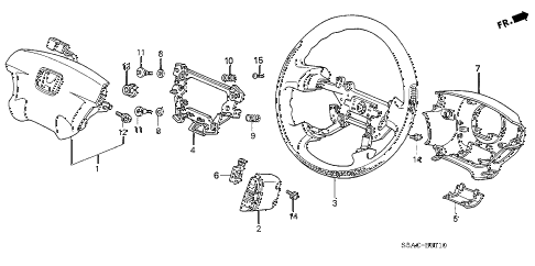 2005 civic EX(SIDE SRS) 4 DOOR 4AT STEERING WHEEL (SRS) (1) diagram 2005 civic EX(SIDE SRS) 4 DOOR 4AT STEERING WHEEL (SRS) (1) diagram