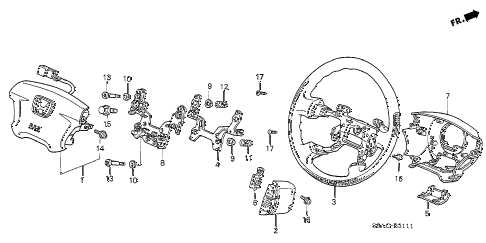 2005 civic EX(SIDE SRS) 4 DOOR 4AT STEERING WHEEL (SRS) (2) diagram 2005 civic EX(SIDE SRS) 4 DOOR 4AT STEERING WHEEL (SRS) (2) diagram
