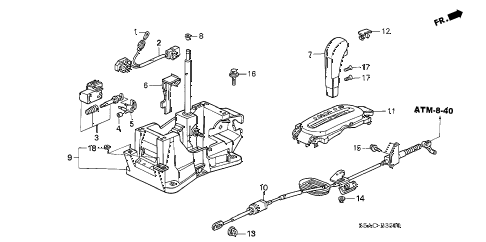 2005 civic DX(AIR CONDITIONE 4 DOOR 4AT SELECT LEVER (1) diagram 2005 civic DX(AIR CONDITIONE 4 DOOR 4AT SELECT LEVER (1) diagram