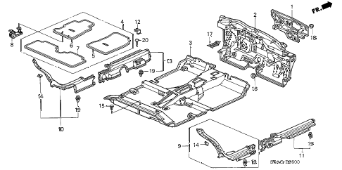 2005 civic LX(SIDE SRS) 4 DOOR 4AT FLOOR MAT diagram 2005 civic LX(SIDE SRS) 4 DOOR 4AT FLOOR MAT diagram