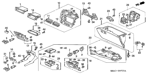 2005 civic LX(SPECIAL EDITIO 4 DOOR 5MT INSTRUMENT PANEL GARNISH (PASSENGER SIDE) diagram 2005 civic LX(SPECIAL EDITIO 4 DOOR 5MT INSTRUMENT PANEL GARNISH (PASSENGER SIDE) diagram