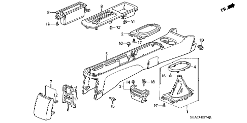 2005 civic DX(AIR CONDITIONE 4 DOOR 4AT CONSOLE (1) diagram 2005 civic DX(AIR CONDITIONE 4 DOOR 4AT CONSOLE (1) diagram