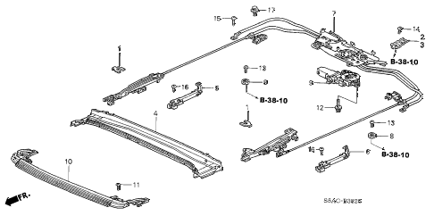 2005 civic EX(SIDE SRS) 4 DOOR 4AT ROOF SLIDE COMPONENTS diagram 2005 civic EX(SIDE SRS) 4 DOOR 4AT ROOF SLIDE COMPONENTS diagram