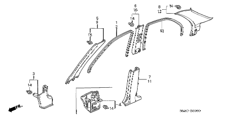 2005 civic EX(SPECIAL EDITIO 4 DOOR 5MT PILLAR GARNISH diagram 2005 civic EX(SPECIAL EDITIO 4 DOOR 5MT PILLAR GARNISH diagram