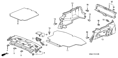 2005 civic LX(SPECIAL EDITIO 4 DOOR 4AT REAR TRAY - TRUNK GARNISH (1) diagram 2005 civic LX(SPECIAL EDITIO 4 DOOR 4AT REAR TRAY - TRUNK GARNISH (1) diagram