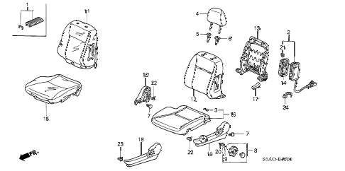 2005 civic EX(SPECIAL EDITIO 4 DOOR 5MT FRONT SEAT (L.) diagram 2005 civic EX(SPECIAL EDITIO 4 DOOR 5MT FRONT SEAT (L.) diagram
