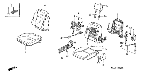 2005 civic EX 4 DOOR 4AT FRONT SEAT (R.) diagram 2005 civic EX 4 DOOR 4AT FRONT SEAT (R.) diagram