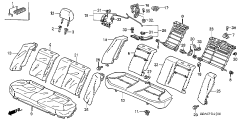 2005 civic LX(SPECIAL EDITIO 4 DOOR 5MT REAR SEAT (1) diagram 2005 civic LX(SPECIAL EDITIO 4 DOOR 5MT REAR SEAT (1) diagram