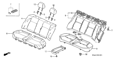 2005 civic GX(ABS/SIDE SRS) 4 DOOR CVT REAR SEAT (2) diagram 2005 civic GX(ABS/SIDE SRS) 4 DOOR CVT REAR SEAT (2) diagram