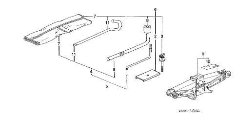 2005 civic EX 4 DOOR 4AT TOOLS - JACK diagram 2005 civic EX 4 DOOR 4AT TOOLS - JACK diagram
