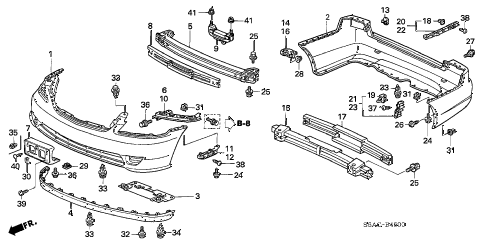 2005 civic DX(AIR CONDITIONE 4 DOOR 4AT BUMPERS diagram 2005 civic DX(AIR CONDITIONE 4 DOOR 4AT BUMPERS diagram