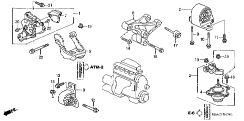 2005 civic LX 4 DOOR 4AT ENGINE MOUNTS (AT) (1) diagram 2005 civic LX 4 DOOR 4AT ENGINE MOUNTS (AT) (1) diagram